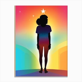 Rainbow Star Girl Canvas Print
