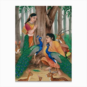 lovers in forest Canvas Print