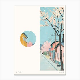 Otaru Japan 4 Cut Out Travel Poster Canvas Print