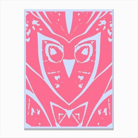 Abstract Owl Pink And Grey 2 Canvas Print