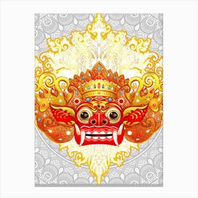 Bahasa Indonesia - Barong, Balinese mask, Bali mask print Canvas Print