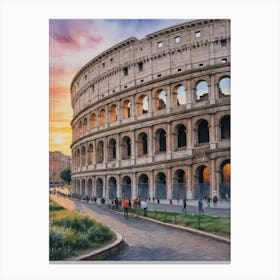 Sunset In Rome Canvas Print