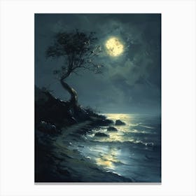 Moonlight On The Beach Canvas Print