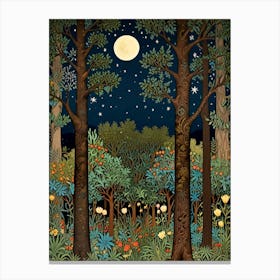 William Morris Forest At Night 28 Canvas Print