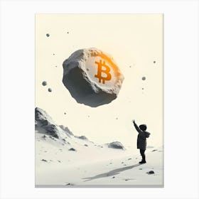 Child Reaching For A Bitcoin Canvas Print