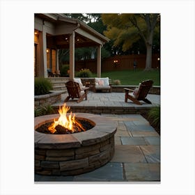 Fire Pit In The Backyard Canvas Print