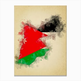 Jordan Flag Vintage Canvas Print