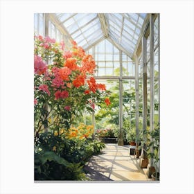 Brooklyn Botanic Garden Usa Watercolour 1 Canvas Print