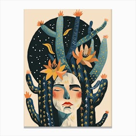 Queen Of The Night Cactus Minimalist 2 Canvas Print