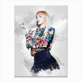 Lisa Black Pink Painting Canvas Print