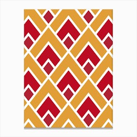 Red And Yellow Geometric Pattern Canvas Print