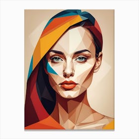 Minimalism Geometric Woman Portrait Pop Art (8) Canvas Print