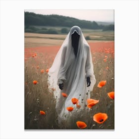 Ghost In The Poppy Fields Painting (4) Canvas Print