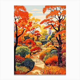 Denver Botanic Gardens, Usa In Autumn Fall Illustration 1 Canvas Print