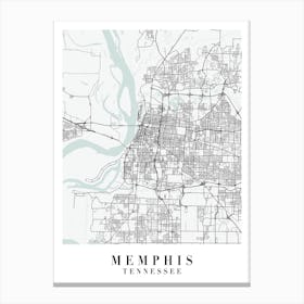 Memphis Tennessee Street Map Minimal Color Canvas Print
