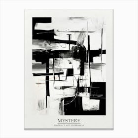 Mystery Abstract Black And White 7 Poster Canvas Print