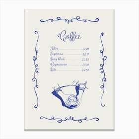 Coffee Menu Poster Canvas Print