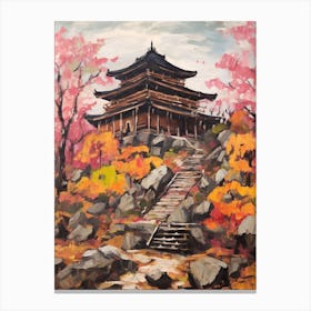 Autumn Gardens Painting Ninna Ji Temple Japan 3 Canvas Print