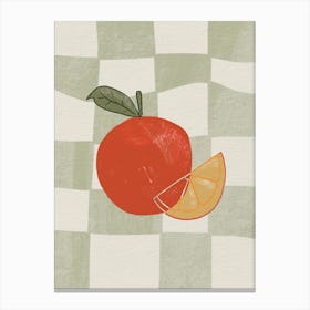 Orange Fruit Checkerboard Canvas Print