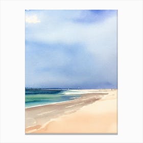 St Kilda Beach 2, Australia Watercolour Canvas Print