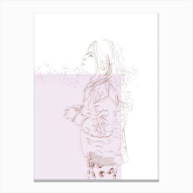 Portrait Of A Girl Squinting Canvas Print
