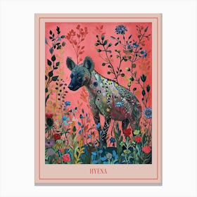 Floral Animal Painting Hyena 1 Poster Canvas Print