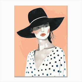 Polka Dot Hat Canvas Print