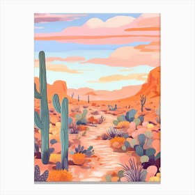 Colourful Desert Illustration 1 Canvas Print
