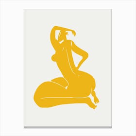 Curvy Nude In Yellow Canvas Print