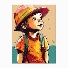 Boy In Hat Canvas Print