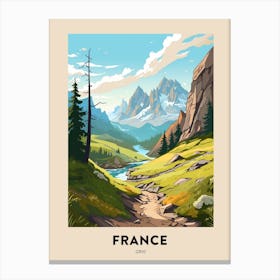 Gr10 France 3 Vintage Hiking Travel Poster Canvas Print