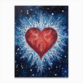 Icy Blue Heart 2 Canvas Print