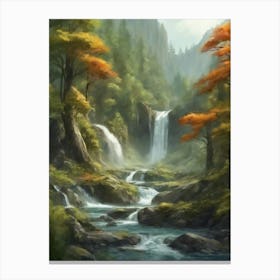 Waterfall In The Forest Canvas Print