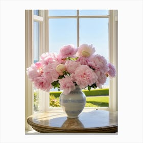 Peony Whispers: Vase Wall Décor Print Canvas Print