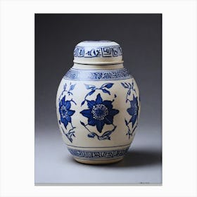 Chinese Blue And White Urn Canvas Print