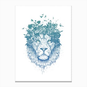 Floral Lion Canvas Print