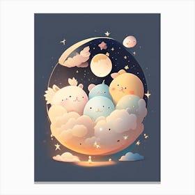 Asterism Kawaii Kids Space Canvas Print