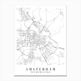 Amsterdam Netherlands Street Map Minimal Canvas Print