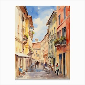 Vicenza, Italy Watercolour Streets 2 Canvas Print