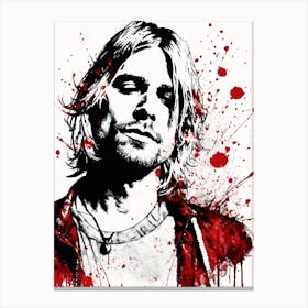 Kurt Cobain Portrait Ink Painting (19) Canvas Print