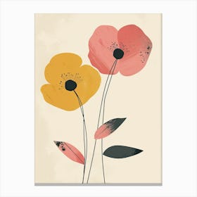 Baltimore Flower Market Boho Minimalist Style Canvas Print