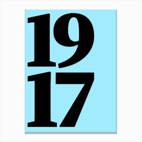 1917 Typography Date Year Word Canvas Print
