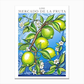 Mercado De La Fruta Lime Illustration 6 Poster Canvas Print