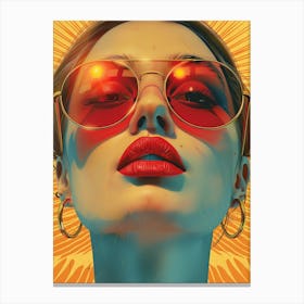 Sexy Girl In Sunglasses 1 Canvas Print