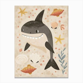 Muted Pastel Seascape Shark 1 Canvas Print