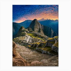 Sunset At Machu Picchu Canvas Print