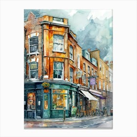 Camden London Borough   Street Watercolour 1 Canvas Print
