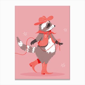 Cowboy Raccoon Canvas Print