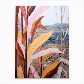 Heliconia 4 Flower Painting Canvas Print