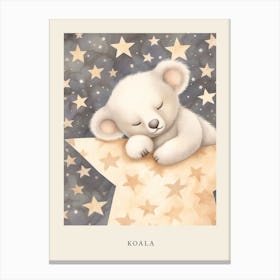 Sleeping Baby Koala 1 Nursery Poster Canvas Print